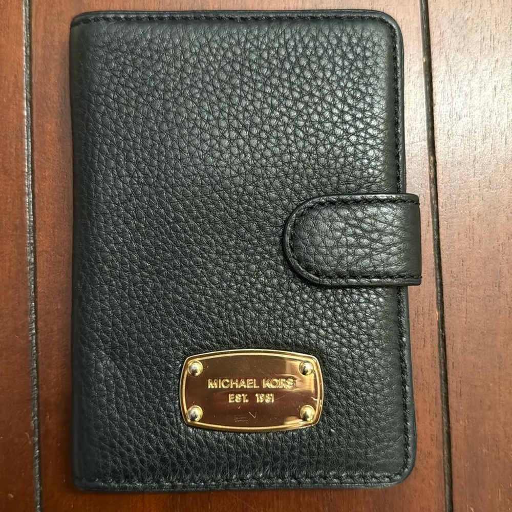 Michael Kors Passport Holder Case Black Leather